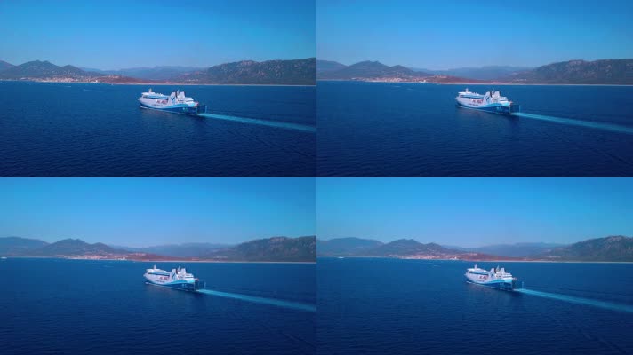 无人机跟踪一艘前往科西嘉岛的渡轮