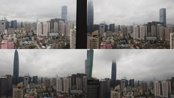 在4k分辨率的早上，拍摄中国深圳美丽的城