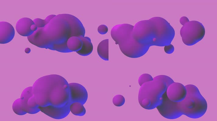 流体动画背景流体球体形状紫色和粉红色抽象