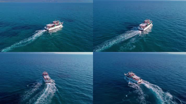 无人机跟踪一艘游船在科西嘉岛