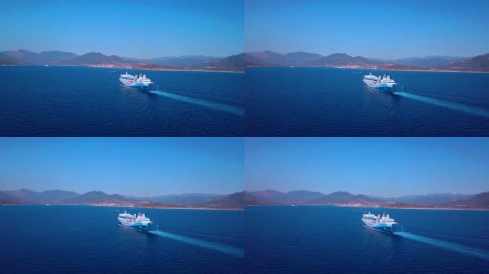 无人机跟随一艘渡轮返回科西嘉岛