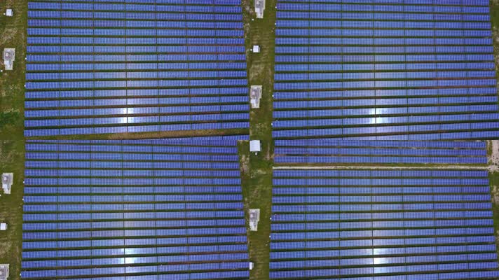 太阳能发电站的鸟瞰图