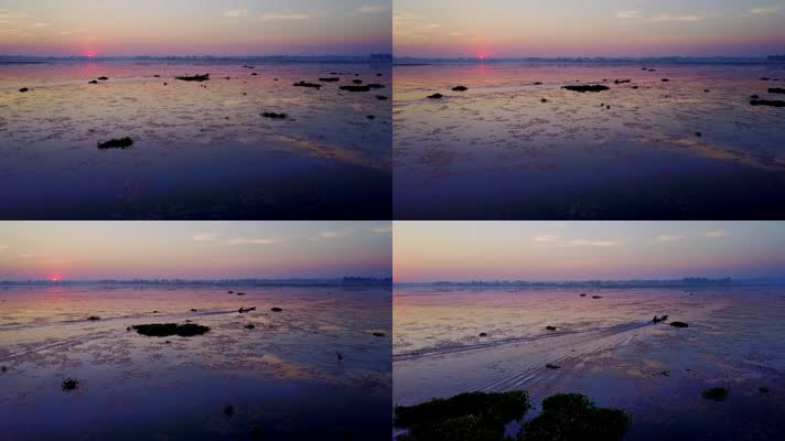 泰国红莲湖的清晨景象