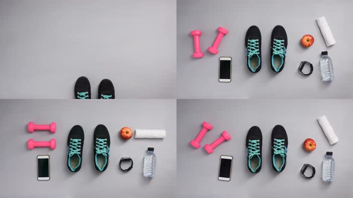 定格动画运动鞋智能手机毛巾苹果手表水瓶锻