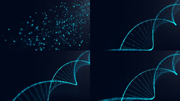 DNA序列蓝色结构发光科学背景未来技术深