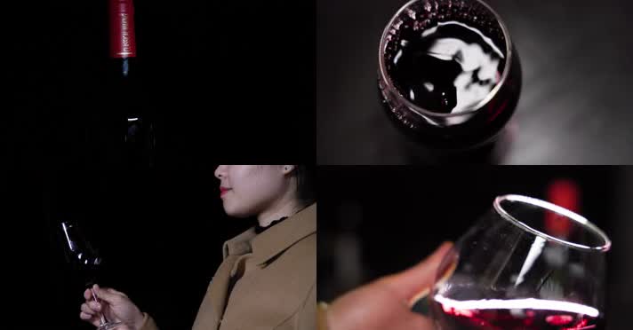 品味红酒高脚杯水花高速合集 4k升格实拍