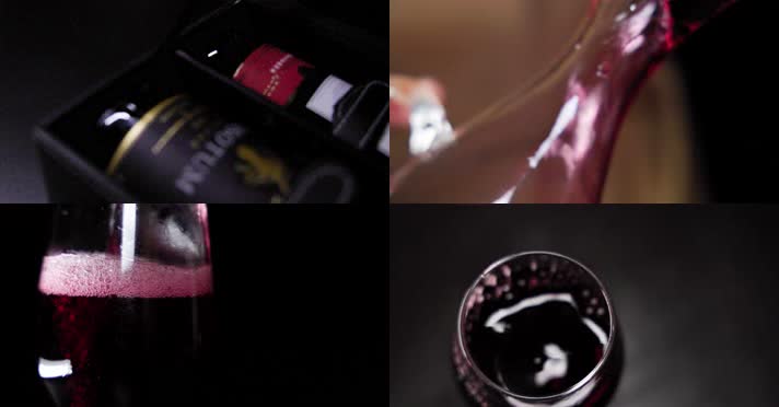 品味红酒高脚杯水花高速合集 4k升格实拍