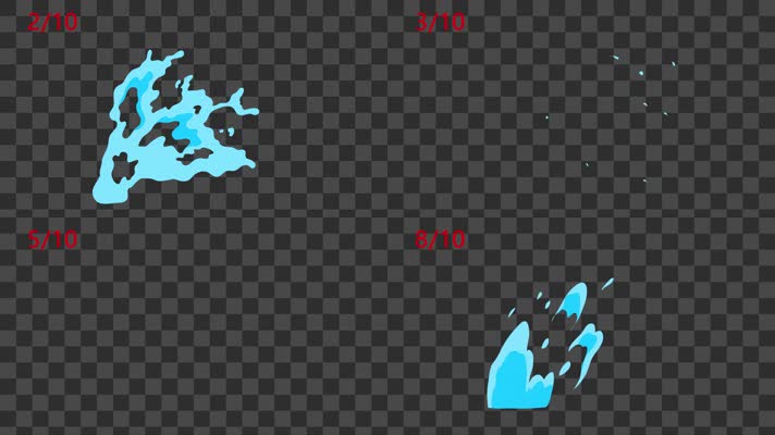 4K-10组卡通水花-alpha通道