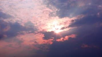 实拍黄昏日落延时，夕阳西下