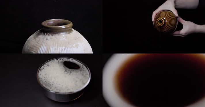 酒瓶酒罐黄酒开坛碰碗水花高速合集4k升格