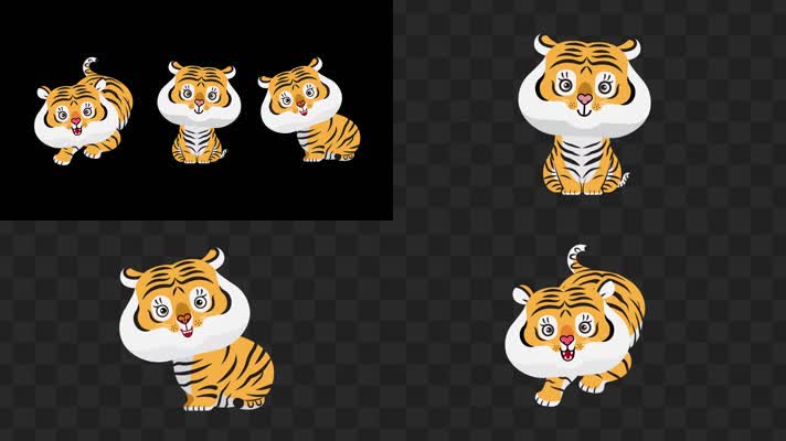 可爱卡通虎循环带通道