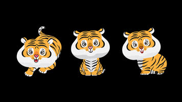 可爱卡通虎循环带通道