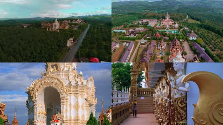 泰国北部大庙孔雀王庙寺庙佛教宗教佛像雕塑