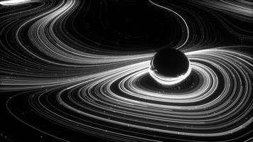 抽象深邃线条粒子流动空灵旋涡意象视频素材