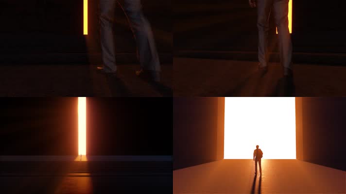 金色大气开门光影，建筑地产光影视频素材