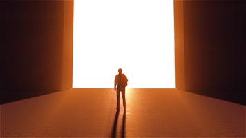 金色大气开门光影，建筑地产光影视频素材