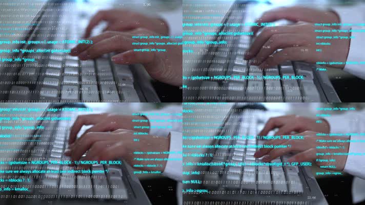 程序员电脑键盘打字编写黑客编程代码特效