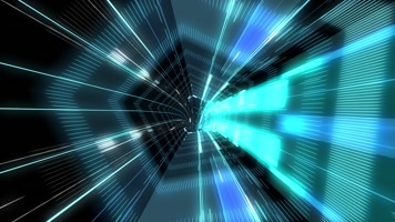 科技光线转场穿梭隧道旋转五边形