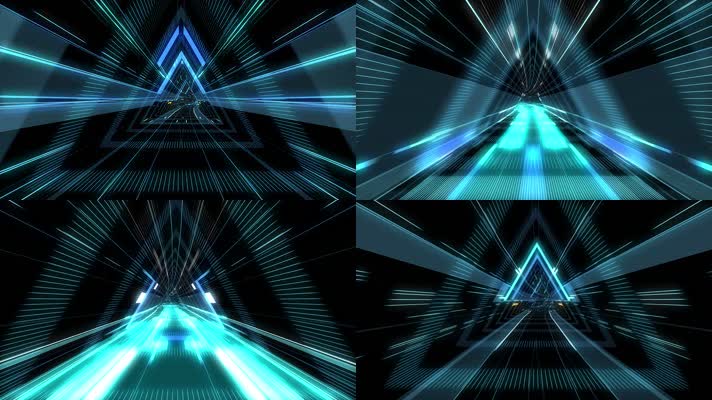 科技光线转场穿梭隧道三角形B