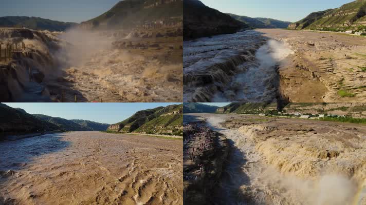 延安黄河壶口瀑布祖国红色宏伟震撼