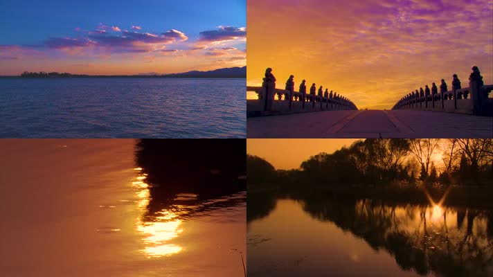 颐和园昆明湖的落日