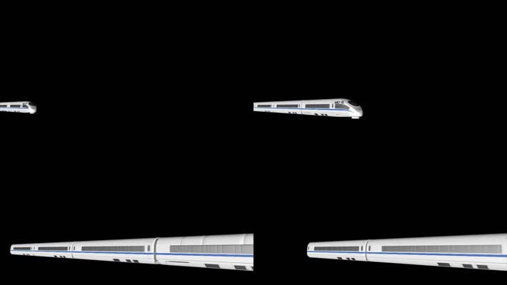 高铁和谐号高速行驶带透明通道视频素材