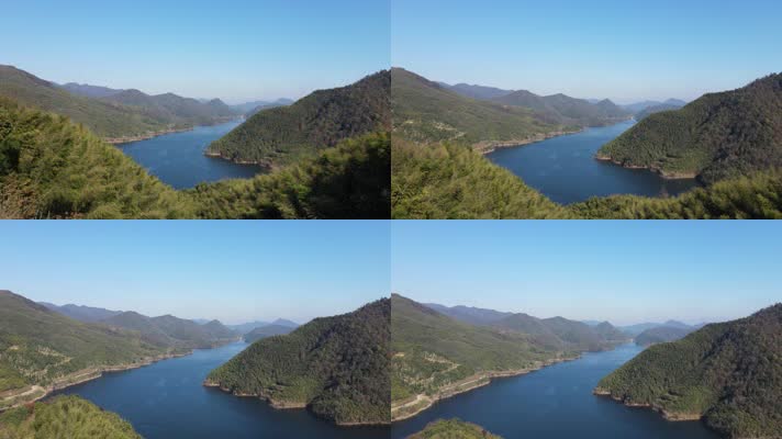 航拍安徽宣城的青龙湾山水