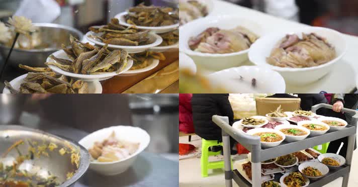 酒店宴席聚会美食厨师切备菜 民俗4k实拍