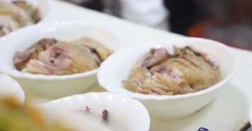 酒店宴席聚会美食厨师切备菜 民俗4k实拍