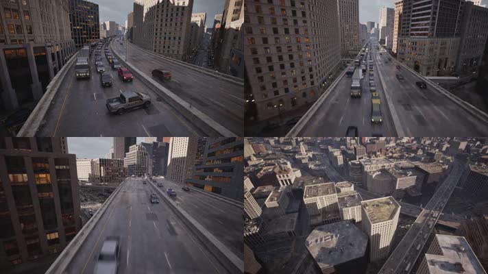 【4K】城市高架堵车