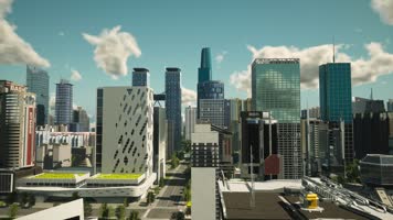 三维动画现代都市城市高楼大厦景观