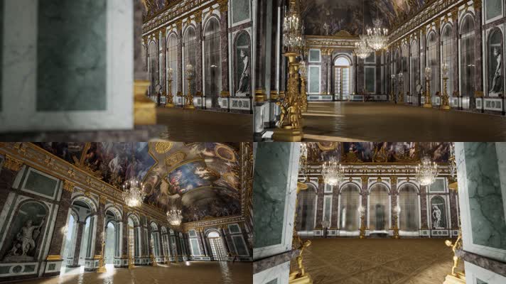 三维动画欧洲富丽堂皇宫殿皇宫