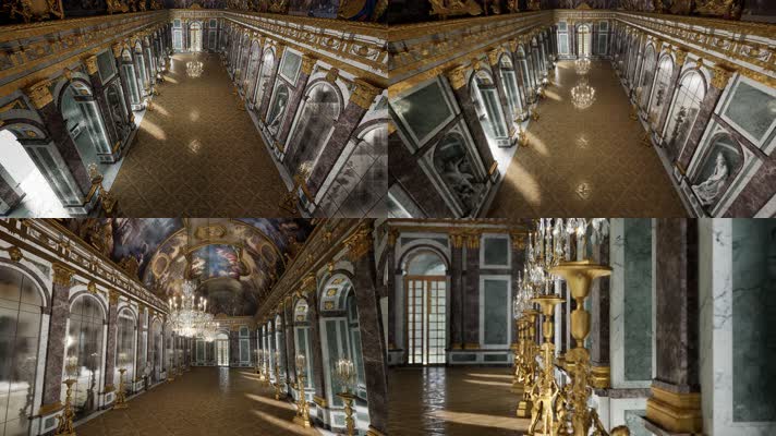 三维动画欧洲富丽堂皇宫殿皇宫