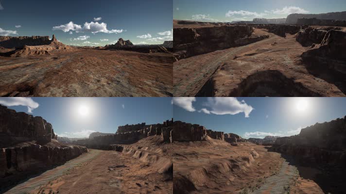 三维动画荒漠峡谷地貌风光