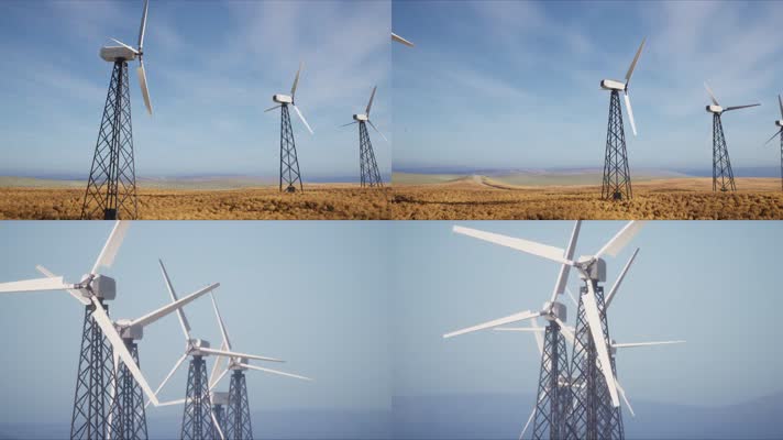 三维动画新能源风力发电车