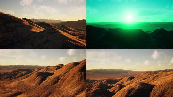 三维动画荒漠峡谷地貌风光