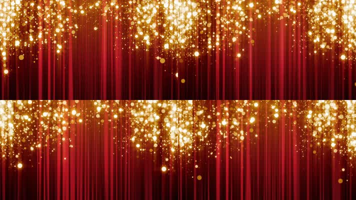 循环金色粒子红色幕布背景素材