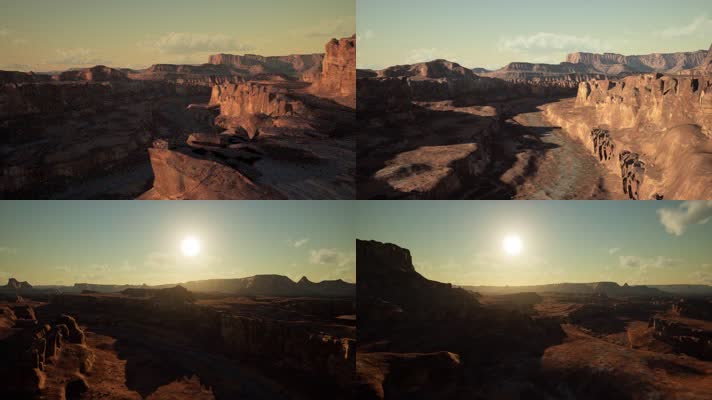 三维动画荒漠峡谷地貌风光