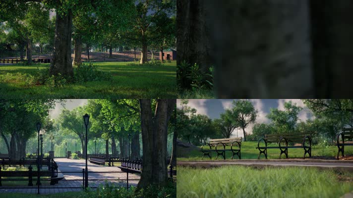 三维动画郊野公园园林风光