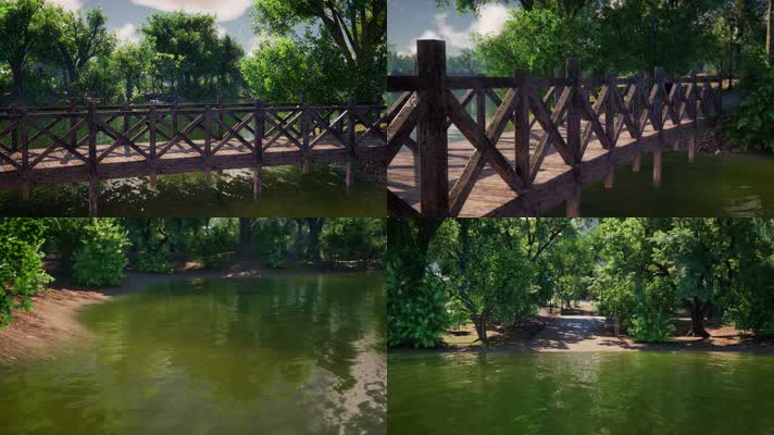 三维动画郊野公园园林风光
