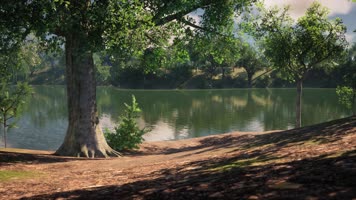 三维动画郊野公园园林风光