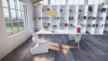 三维动画复古工业风办公空间工作室