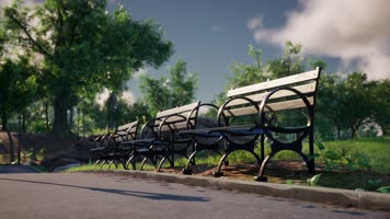 三维动画郊野公园园林风光