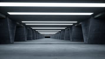 三维动画工业风格混凝土构建空间