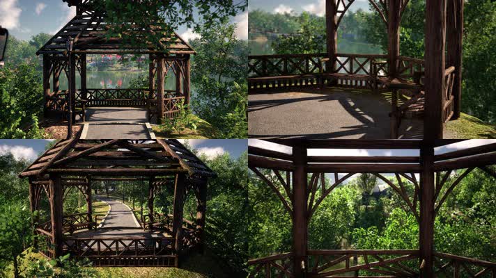 三维动画郊野公园园林风光