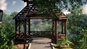 三维动画郊野公园园林风光