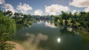 三维动画郊野公园园林风光