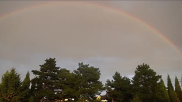 宗教人文 航拍佛光金顶双彩虹