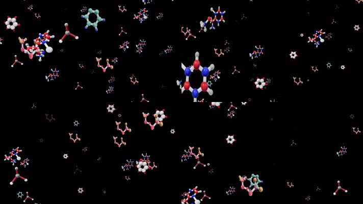 彩色化学分子结构冲屏带通道