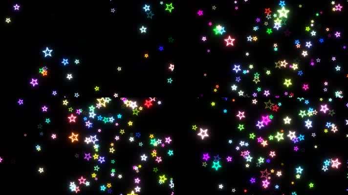 彩色霓虹星星粒子视频带通道